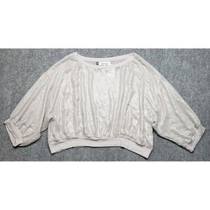 Jennifer Lopez Top Womens XL Silver Pure Polyester Round Neck Long Sleeve New